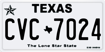 TX license plate CVC7024