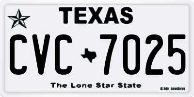 TX license plate CVC7025