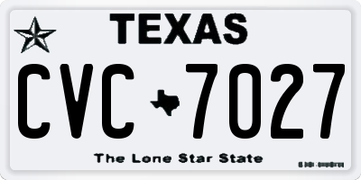 TX license plate CVC7027