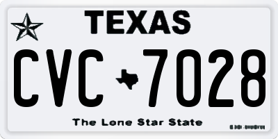 TX license plate CVC7028
