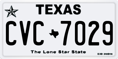 TX license plate CVC7029