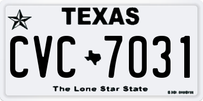 TX license plate CVC7031