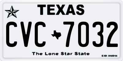 TX license plate CVC7032