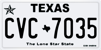 TX license plate CVC7035