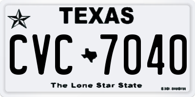 TX license plate CVC7040