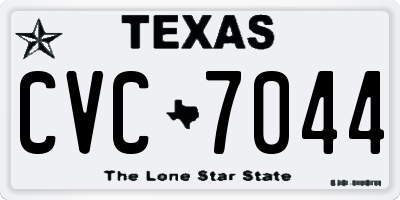 TX license plate CVC7044