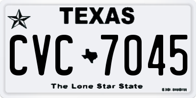 TX license plate CVC7045