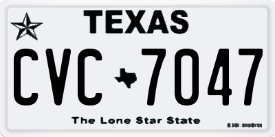 TX license plate CVC7047