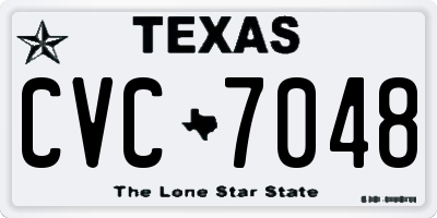TX license plate CVC7048