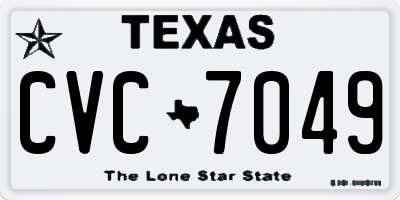 TX license plate CVC7049