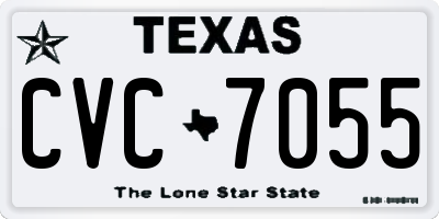 TX license plate CVC7055