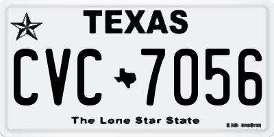 TX license plate CVC7056