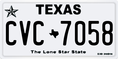 TX license plate CVC7058