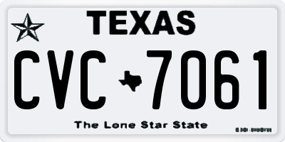 TX license plate CVC7061