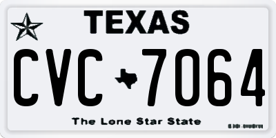 TX license plate CVC7064