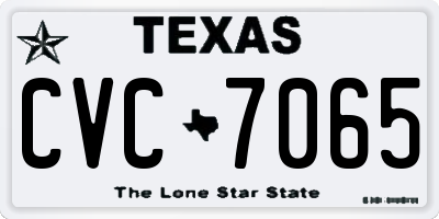 TX license plate CVC7065