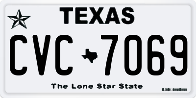 TX license plate CVC7069