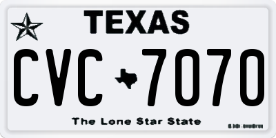 TX license plate CVC7070