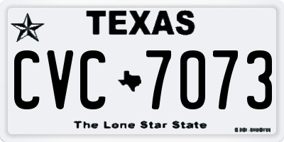 TX license plate CVC7073