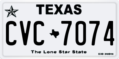 TX license plate CVC7074