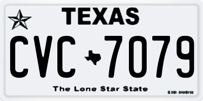 TX license plate CVC7079
