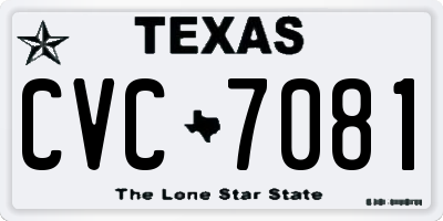 TX license plate CVC7081