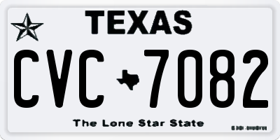 TX license plate CVC7082