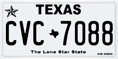 TX license plate CVC7088