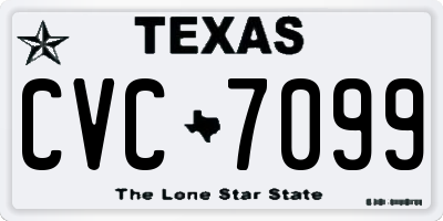 TX license plate CVC7099