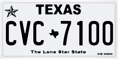 TX license plate CVC7100