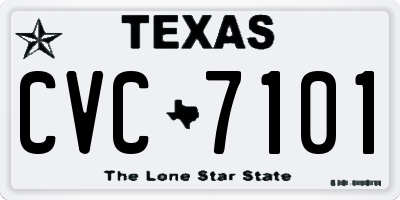 TX license plate CVC7101