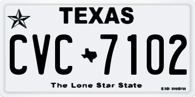 TX license plate CVC7102