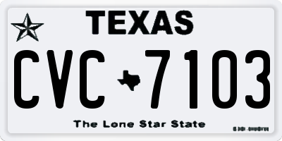 TX license plate CVC7103