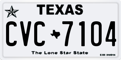 TX license plate CVC7104