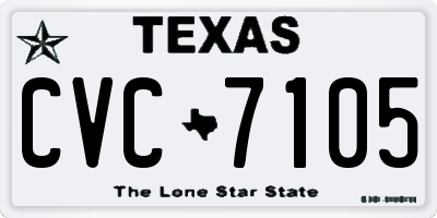 TX license plate CVC7105