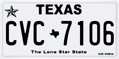 TX license plate CVC7106