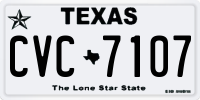 TX license plate CVC7107