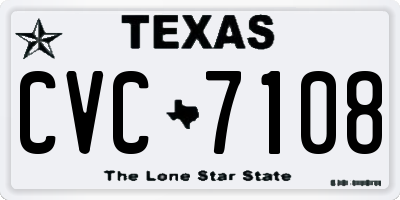 TX license plate CVC7108