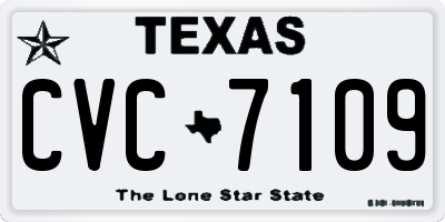 TX license plate CVC7109