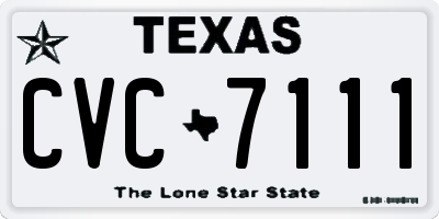 TX license plate CVC7111