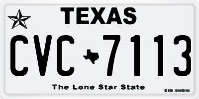 TX license plate CVC7113