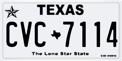 TX license plate CVC7114