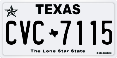 TX license plate CVC7115