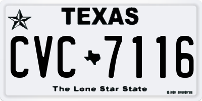 TX license plate CVC7116
