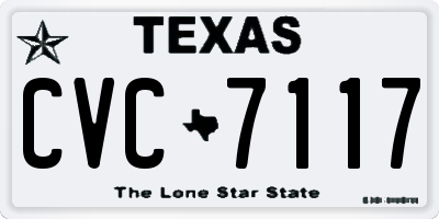TX license plate CVC7117