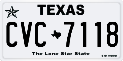 TX license plate CVC7118