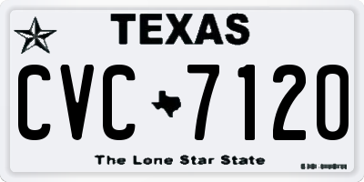 TX license plate CVC7120