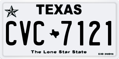 TX license plate CVC7121