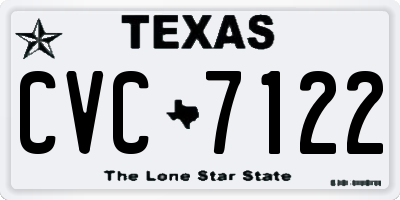 TX license plate CVC7122