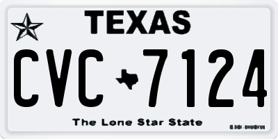 TX license plate CVC7124